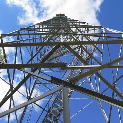Custom Hot Dip Galvanized Lattice Angle Steel Telecom Tower, 10-80m, Q355 Steel, for 4G/5G Communication