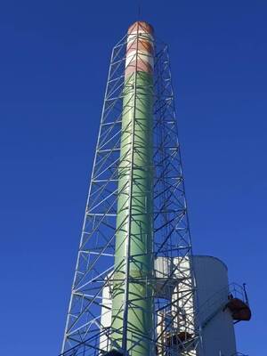 Custom Hot Dip Galvanized Chimney Tower, Steel Chimney Support Frame Tower for Industrial Exhaust Pipeline