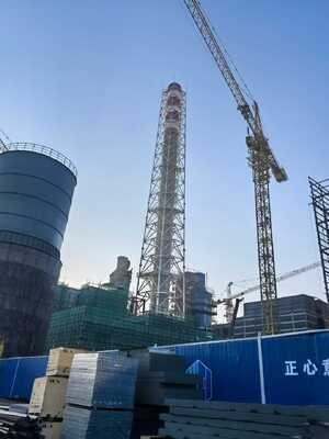 Custom Hot Dip Galvanized Chimney Tower, Steel Chimney Support Frame Tower for Industrial Exhaust Pipeline
