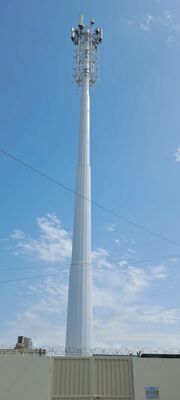 Galvanized Single Tube Monopole Communication Tower Wind Resistant for Roadside 5G Network