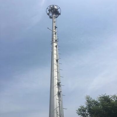 Galvanized Single Tube Monopole Communication Tower Wind Resistant for Roadside 5G Network