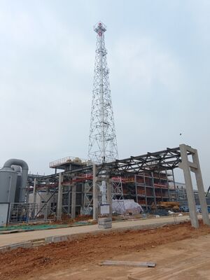 Industrial Chimney Support Tower High Strength Q355 Steel Lattice Chimney Tower for Power Plant