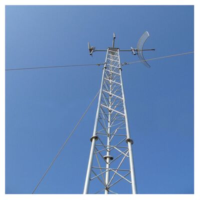 Galvanized Steel Wind Speed Measurement Tower with Telecommunication Towers for Weather Forecasting