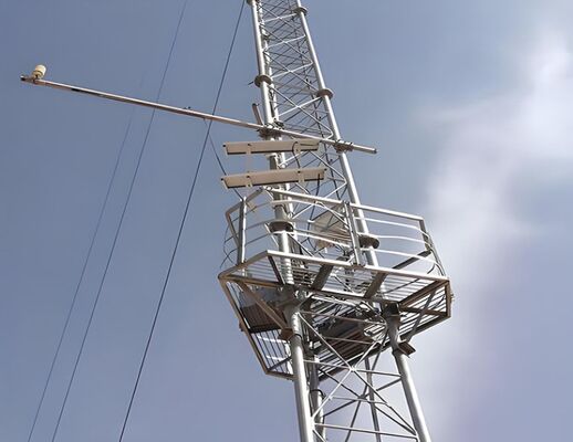 Galvanized Steel Wind Speed Measurement Tower with Telecommunication Towers for Weather Forecasting