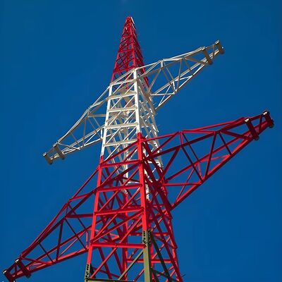 Four Legged Lattice Electric Power Tower Galvanized Overhead Line Support Tower