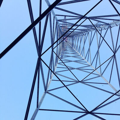 Four Legged Lattice Electric Power Tower Galvanized Overhead Line Support Tower