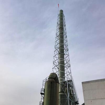 Hot-dip Galvanized Steel Chimney Tower with Customizable Color 20-50 Years Service Life