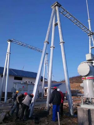 Steel Power Structure with Hot Dip Galvanized Surface for Transmission Tower Substation Frame and Power Grid Construction