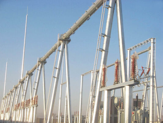 Steel Power Structure with Hot Dip Galvanized Surface for Transmission Tower Substation Frame and Power Grid Construction