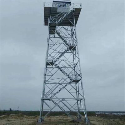 Guard Tower four legged lattice structure hot dip galvanized surface treatment designed for long term outdoor in harsh environments