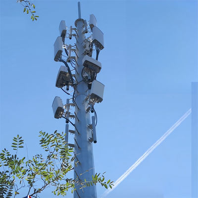 Monopole Tower Hot Dip Galvanized Telecom Tower with Adjustable Antenna Platforms and Designed According to International Standards