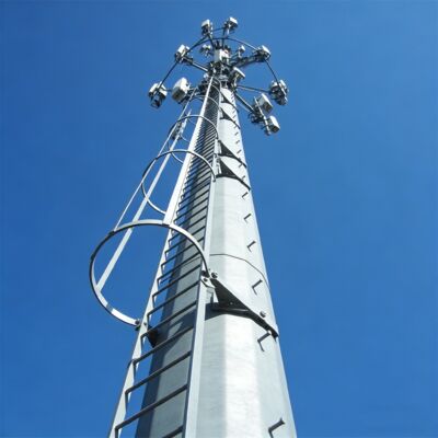Monopole Tower Hot Dip Galvanized Steel Structure for Telecom 4G 5G Base Station Smart City and Microwave Communication Projects