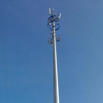 Steel Structure with Adjustable Height and Antenna Platform Designed Monopole Tower Single Tube for Low Visual Impact and Communication