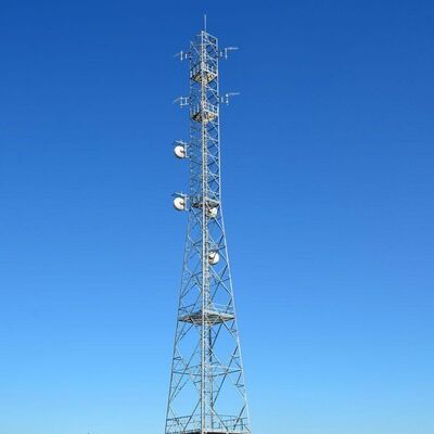 Angle steel tower made from Q235B Q355B customizable height range 10m to 80m with hot dip galvanized surface treatment