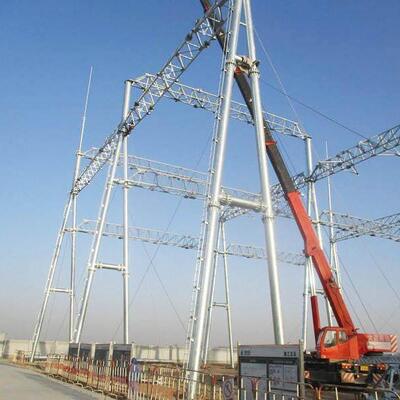 Durable Power Structure Hot Dip Galvanized Steel Transmission Tower Substation Frame and Cross Arm Components for Power Grid Projects