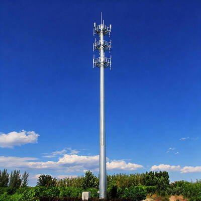 Monopole Tower made of high strength steel Q235 Q355 with tapered polygonal or circular design for telecommunication infrastructure