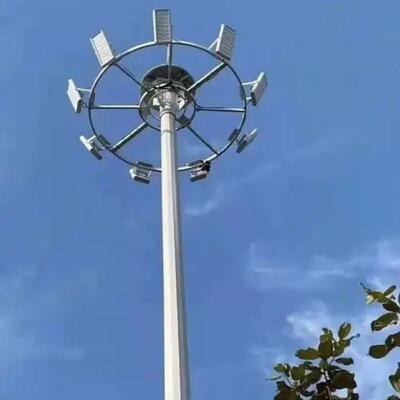 Fixed Floodlight Tower with Internal Ladder and Maintenance Platform Hot Dip Galvanized Steel for and Safe Outdoor Illumination in Large Venues