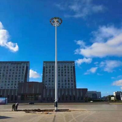 Fixed Floodlight Tower with Internal Ladder and Maintenance Platform Hot Dip Galvanized Steel for and Safe Outdoor Illumination in Large Venues