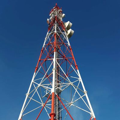Steel tube tower fabricated with galvanized steel tubes offering long service life and minimal maintenance requirements