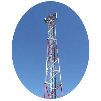 10m-80m Steel tube tower with hot dip galvanized surface treatment providing thick zinc layer for anti rust and acid alkali resistance