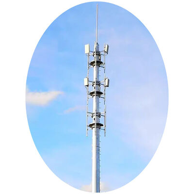 Monopole Tower Customizable Height 10 to 60 Meters Hot Dip Galvanized Telecom Tower for Wind Speeds up to 60 Meters per Second