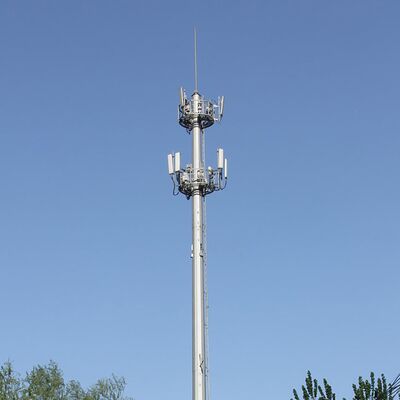 Monopole Tower Hot Dip Galvanized Telecom Tower with Long Service Life Over 30 Years and Fast Delivery Within 30 Days