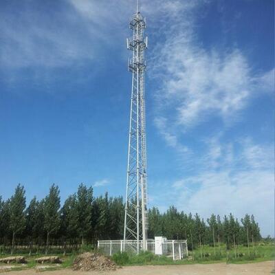 Steel tube tower constructed from steel materials with hot dip galvanized coating ensuring long service life and rust prevention