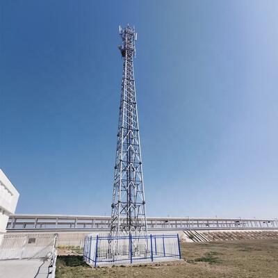 Steel tube tower constructed from steel materials with hot dip galvanized coating ensuring long service life and rust prevention