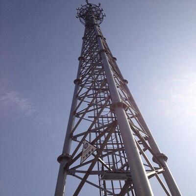 Steel tube tower constructed from steel materials with hot dip galvanized coating ensuring long service life and rust prevention
