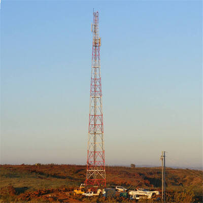 Durable angle steel tower designed with hot dip galvanized anti corrosion process suitable for 4G 5G radio and television signal expansion