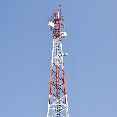 Customizable angle steel tower with integral four column structure hot dip galvanized anti corrosion treatment for 4G 5G wireless communication