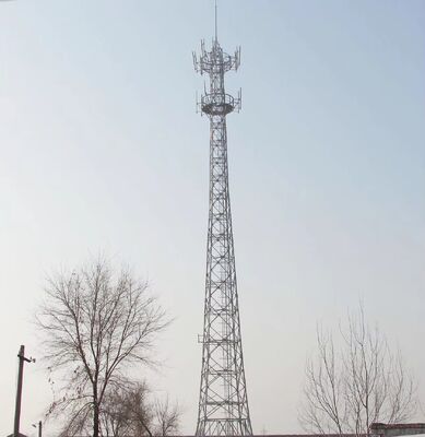 Customizable height angle steel tower made from Q235B Q355B materials with hot dip galvanized surface treatment for long service life