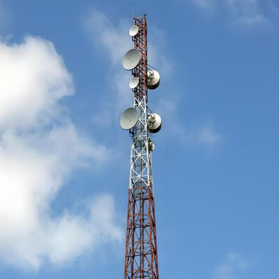 Customizable height angle steel tower made from Q235B Q355B materials with hot dip galvanized surface treatment for long service life
