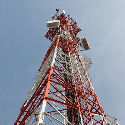 Customizable height angle steel tower made from Q235B Q355B materials with hot dip galvanized surface treatment for long service life