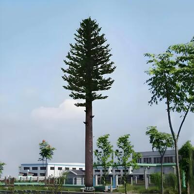Customizable Bionic Tree Tower with simulated pine palm or banyan tree appearance providing communication coverage with corrosion resistance