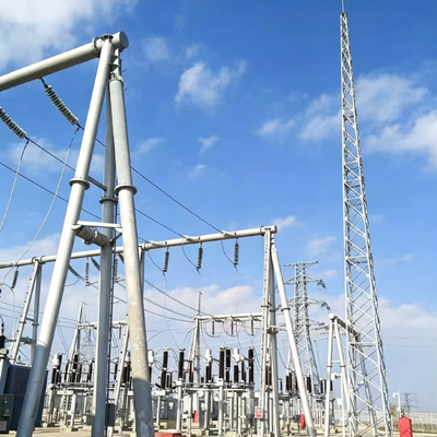 Steel Power Structure with Hot Dip Galvanized Surface for Transmission Tower Substation Frame Cross Arm and Support Components