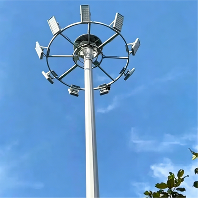 High Mast Floodlight Tower Hot Dip Galvanized Steel Design with Electric Hydraulic Lifting System for Safe and Maintenance Operations