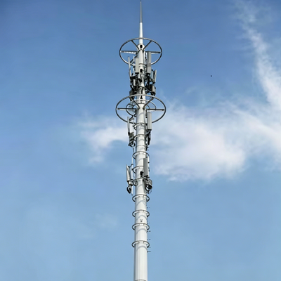 Monopole Tower Hot Dip Galvanized Telecom Tower with High Strength Steel Material and Customizable Height from 10 to 60 Meters