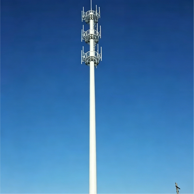 Monopole Tower Hot Dip Galvanized Telecom Tower with High Strength Steel Material and Customizable Height from 10 to 60 Meters