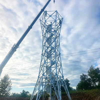 Durable Radar Tower with hot dip galvanized anti corrosion steel structure height from 20 meters to 80 meters suitable for radar signal reception