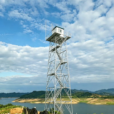 Customizable Steel Lookout Guard Tower Hot Dip Galvanizing Surface Treatment for Telecommunication Applications