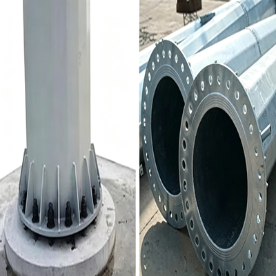 Single Tube Monopole Communication Tower Custom Wall Thickness Galvanized Steel 5G Antenna Support Monopole Tower