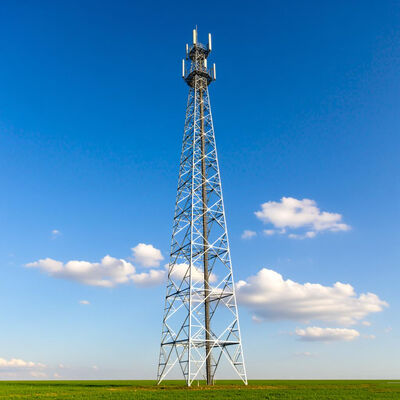 Custom Hot Dip Galvanized Lattice Angle Steel Telecom Tower, 10-80m, Q355 Steel, for 4G/5G Communication