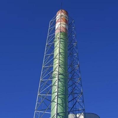 Custom Hot Dip Galvanized Chimney Tower, Steel Chimney Support Frame Tower for Industrial Exhaust Pipeline