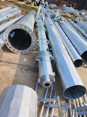 Galvanized Single Tube Monopole Communication Tower Wind Resistant for Roadside 5G Network