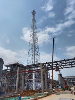 Industrial Chimney Support Tower High Strength Q355 Steel Lattice Chimney Tower for Power Plant