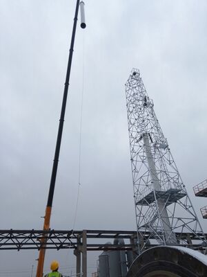 Industrial Chimney Support Tower High Strength Q355 Steel Lattice Chimney Tower for Power Plant