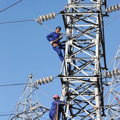 Four Legged Lattice Electric Power Tower Galvanized Overhead Line Support Tower