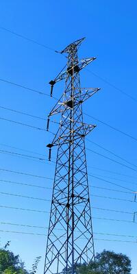 Four Legged Lattice Electric Power Tower Galvanized Overhead Line Support Tower