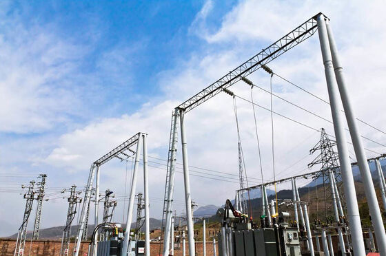 Steel Power Structure with Hot Dip Galvanized Surface for Transmission Tower Substation Frame and Power Grid Construction